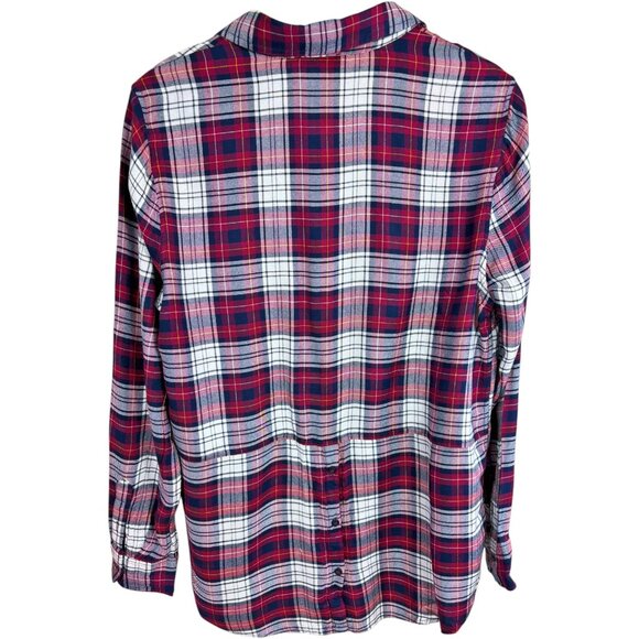 Lucky Brand Red Plaid Split Back Button Down Shirt - Picture 3 of 7